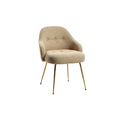 Strakke beige fauteuil met gouden poten