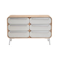 Moderne Dressoir met Zes Lades en Houten Accenten